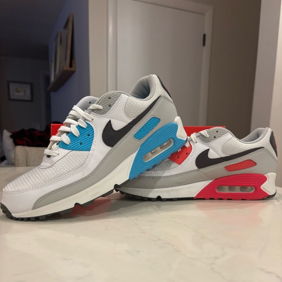 Nike Other - Nike Air Max 90 Men's Shoes in White-Iron Grey-Chlorine Blue colorway size 11